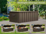 200 Gallon Outdoor Storage Deck Box Waterproof, Large Patio Storage Bin for Outside Cushions, Throw 01850197