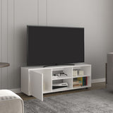 Adel 51" Wide Tv Stand with One Door Cabinet , Four Open Shelves, Cable Management, Living, Tv B070P254800