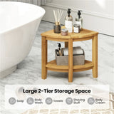 Bathroom Shower Chair,Teak Wood Shower Bench with Storage Shelf 84391729