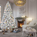 Artificial 4ft Flocked Christmas Tree with 366 PVC Branch Tips, Pine cone*21pcs, 150L Colorful led, 62315672
