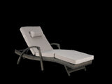 Outdoor Wicker Long Reclining Chair Set of 2 with Cushions, Wicker Reclining Lounge Chair Lawn W874P264727