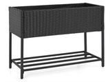28" Elevated Raised Planter Box with Storage Shelf, Ergonomic Garden Bed for Patio Balcony Herb 14565197