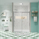 Glass shower door, sliding door, with 5/16" tempered glass and Polished Chrome finish 6074 W2122P167014