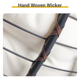 Oversized Rattan Papasan Chair, Outdoor Steel Wicker Rocking Seating with Thick Padded Cushion for 87123961