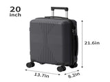 PP Trolley Case 12in 20in 2PCS Suitcase Set Dark Gray 02239068