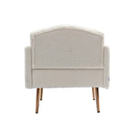 ZUN COOLMORE Modern Accent Chair with Arms, Tufted Decorative Fabric Armchair with Gold Metal Legs, W39537932