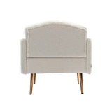 ZUN COOLMORE Modern Accent Chair with Arms, Tufted Decorative Fabric Armchair with Gold Metal Legs, W39537932