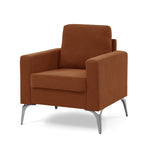 ZUN Sofa Chair,with Square Arms and Tight Back ,Corduroy Orange W487119631