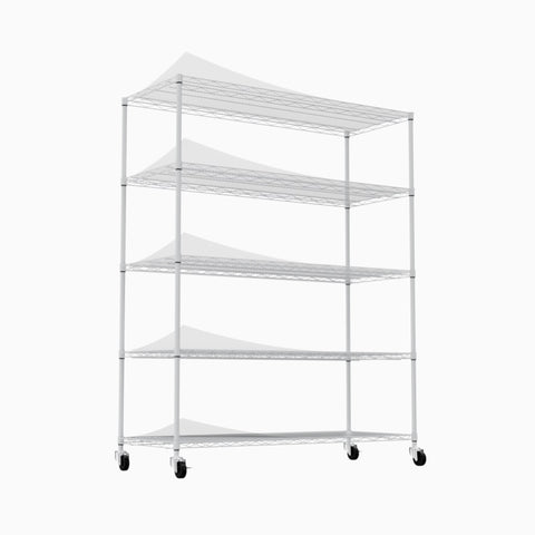 ZUN 5-tier heavy-duty adjustable shelving and racking, 300 lbs. per wire shelf, with wheels and shelf W1668P162578