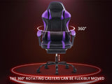 ZUN Video Game Chairs for Adults, PU Leather Gaming Chair with Footrest, 360&deg;Swivel Adjustable Lumbar 34429644