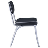 Black and Chrome Upholstered Side Chairs B062P145561