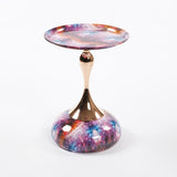 Mermaid Tail End Coffee Table Round Side Table, Modern Metal Pedestal Table, Minimalist Accent Table W2664P232836