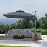 11FT Patio Umbrella Outdoor Square Double Top Umbrella in Gray T3609P347438
