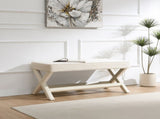Comfort Double Bench Upholstered in Velvet Fabric,Stool Stylish X-Crossed Legs,Comfort Cushion W2671P441828