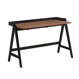 ZUN Writing Desk with USB Ports in Walnut and Black B016P164969