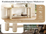 U_Style 62.9" Modern Minimalist Console Table, Solid Wood Entryway Sofa Table with Metal Accents, N711P289140O