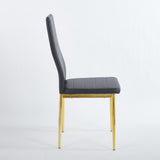 chair set of 4,GOLDEN COLOR LEG,BLACK SEAT W234P302679