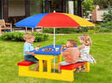 Children Outdoor Picnic Set with Foldable UV Protection Umbrella, Lightweight PP Kids Activity 05536010