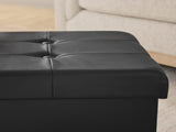 30" Collapsible Storage Ottoman, Black 19154886
