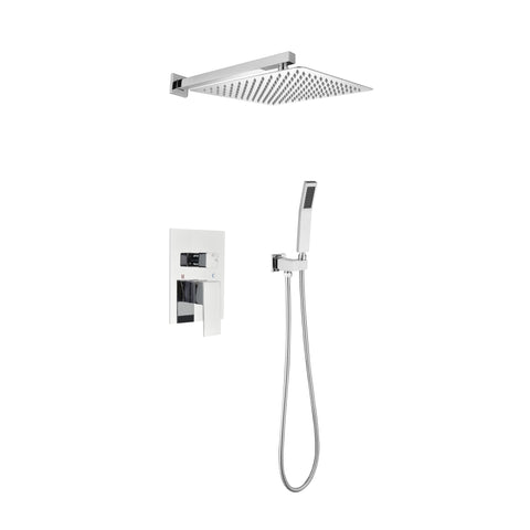 ZUN Shower Set System Bathroom Luxury Rain Mixer Shower Combo Set Wall Mounted Rainfall Shower Head W2287P182591