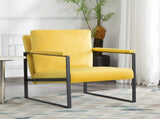 26.8 Inch Metal Frame Accent Chair, Padded Armchair with High-Density Foam Cushion, Removable B347P507330