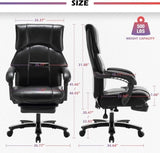 ZUN 500lbs Big and Tall Office Chair Wide Seat for Heavy People with Quiet Wheels Heavy Duty Metal Base W1521P221507