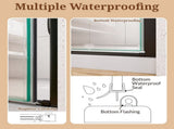 32" W x 72" H Semi-Frameless Circular Pivot Shower Door in Matte Black With 1/4" Thick SGCC W2813P388076