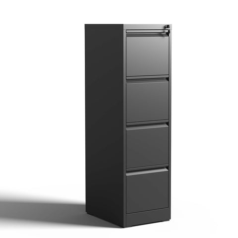 ZUN 4 Drawer Metal Vertical File Cabinet with Lock Office Home Steel Vertical File Cabinet for A4 33015324