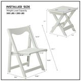 HIPS Foldable Small Table and Chair Set with 2 Chairs and Rectangular Table White W1209107731
