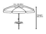 7 ft Round Blue Beach Umbrella, UV Protection UPF 50 17988102