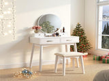 Liannon Contemporary Wood Vanity and Stool Set, White T2574P164239