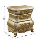 3 Drawers Resin Nightstand in Gold Finish B016P256530