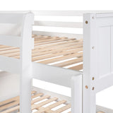 ZUN Full Over Full Bunk Bed with Twin Size Trundle, White 71645551