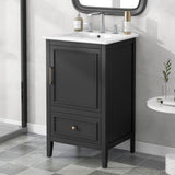 ZUN 20" Bathroom Vanity with Sink, Bathroom Cabinet with A Door, Door Shelf Storage and Adiustable Foot N725P192821B