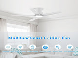 44 inch Ceiling Fans with Lights, Large Air Volume Ceiling Fans with Reversible Quiet DC Motor and 68742749