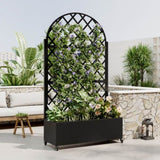 round Metal Planter Box with Trellis Raised Garden Bed with 4 wheelsTrellis & Privacy Screen for W347P331028