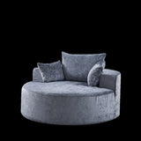 55''L Chenille Sponge single sofa,No Assembly Required,Fluffy Modern Sleeper Chair for Living room, W834P221026