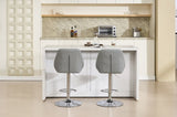 Set of 2 Bar Stools, with Chrome Footrest and Base Swivel Height Adjustable Mechanical Lifting W1249P243518