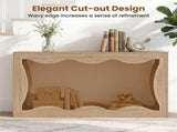 63" Narrow Console Table with Wavy Hollow Design, 2-Tier Extra Long Entryway Table with Storage 29895632