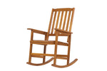 ZUN Acacia Indoor Rocking Chair, Outdoor Solid Wood Patio Furniture New Style Light Brown 24467314