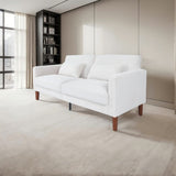 White Corduroy, Modern Sofa With Two Pillows, Suitable For Living Room, Lounge 95386034