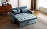 56.9" Loveseat Sofa Pull-out Sofa Bed Sleeper Sofa with a Reversible Backrest Cushion, Side Pockets, N719P208853R
