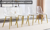 ZUN Modern simple transparent dining chair plastic chair armless crystal chair Nordic creative makeup W1151111205