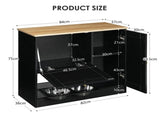 Feeding station with 2 lockers, pet feeding station with 2 elevated dog bowls, side hooks, W1687P246775
