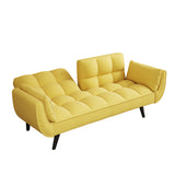 57 inch yellow sofa Soft two armrests throw pillow pillow comfortable fit apartment bedroom small W1658135107