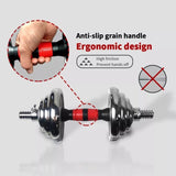 Adjustable Dumbbell Set Home Gym Cast Iron Barbell Sets with Carry Box 66lbs Office Bedroom Workout T3060P288487