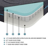 8" Full Size Bed Mattress Gel-Infused Memory Foam Hybrid Mattress, Dark Gray, Mattress in a Box, B011P213341