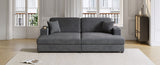 86.5" Oversized Loveseat Chaise Lounge Sectional Sofa Bed Corduroy Sleeper Sofa with USB Ports , N719P232602R