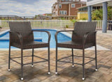 2pcs High Bar Chair Brown Gradient 57518377