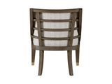Modern Armchairs Set of 2 Brown Finish with Gold Tipping Upholstered Back Seat Wooden Dining B011P246317